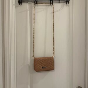 bebe Tan Chevron Crossbody Bag